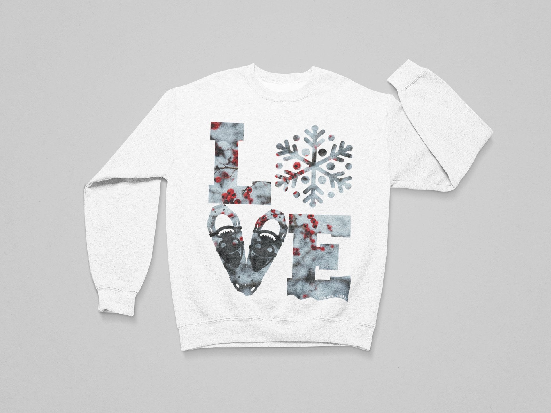 LOVE Snowshoe Icy Berries - T-Shirt, Long Sleeve, Crewneck, Hoodie With FREE Decal - DecalFreakz