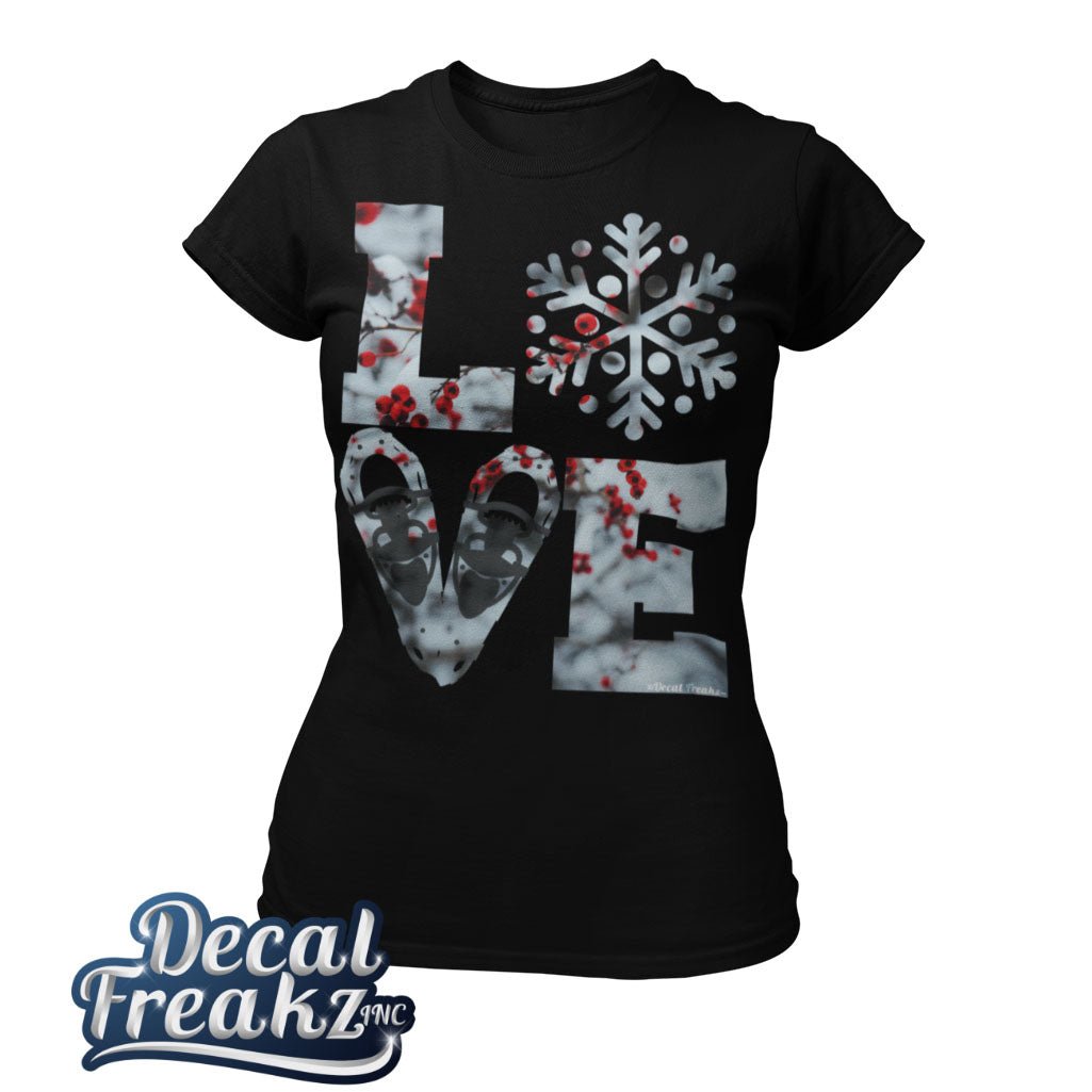 LOVE Snowshoe Icy Berries - T-Shirt, Long Sleeve, Crewneck, Hoodie With FREE Decal - DecalFreakz