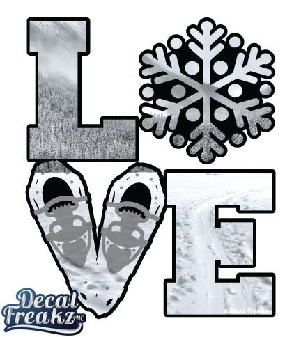 LOVE Snowshoe Snowy Mt. Trail Decal - DecalFreakz