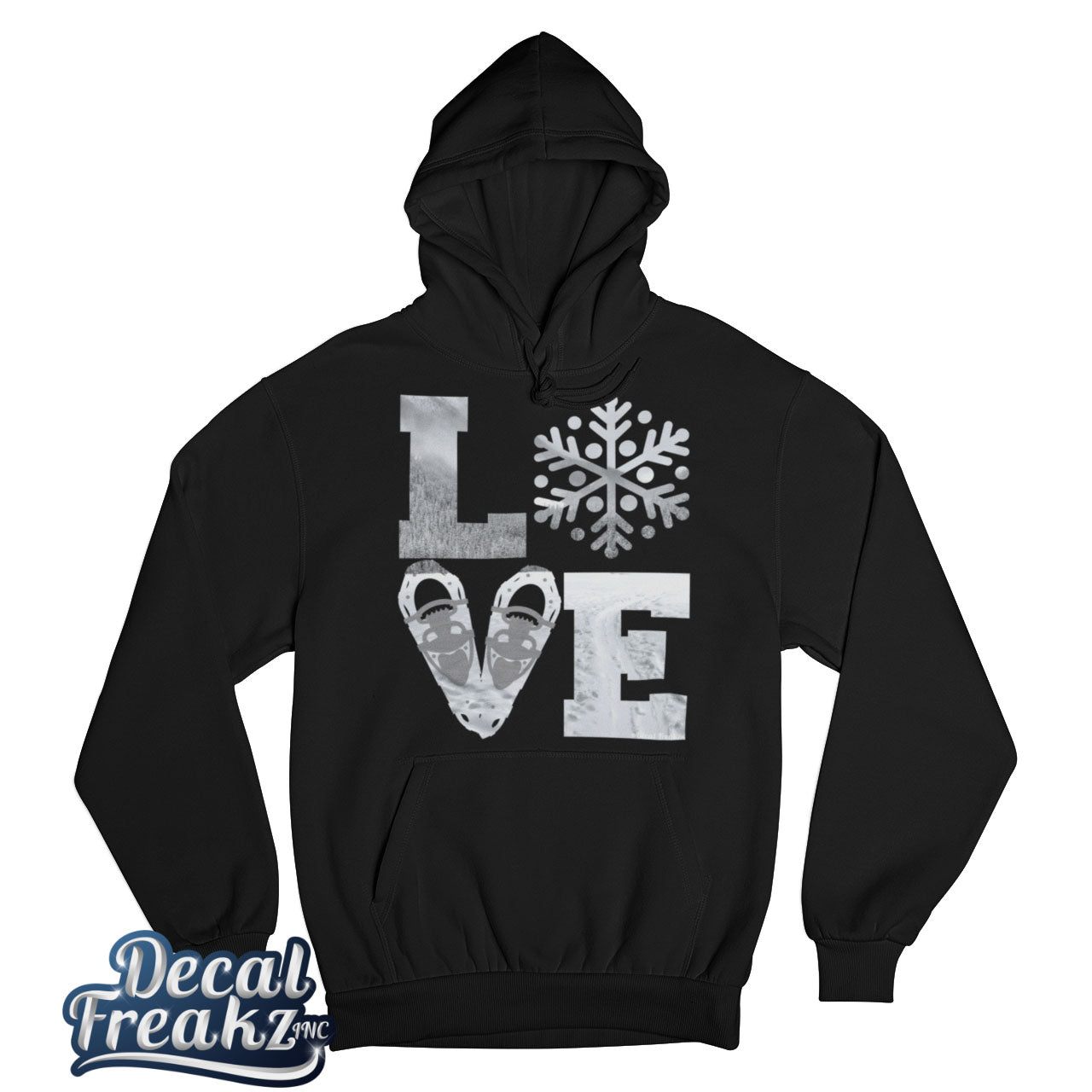 LOVE Snowshoe Snowy Mt. Trail - T-Shirt, Long Sleeve, Crewneck, Hoodie With FREE Decal - DecalFreakz