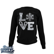 LOVE Snowshoe Snowy Mt. Trail - T-Shirt, Long Sleeve, Crewneck, Hoodie With FREE Decal - DecalFreakz