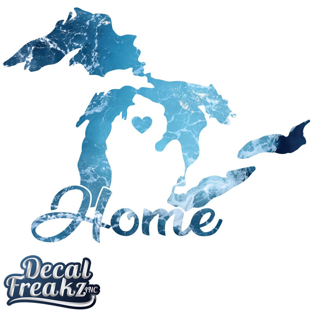 MI Great Lakes Home Water Ripples Decal - DecalFreakz