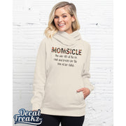 Momsicle Ladies Funnel Neck Pullover Hoodie - Field Mom sideline kid sport - DecalFreakz