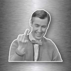 Mr Rogers - Single Middle Finger Magnet - DecalFreakz