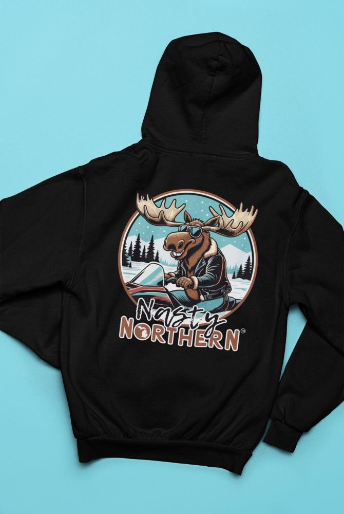 Nasty Northern Moose on the Loose Sweatshirt - DecalFreakz