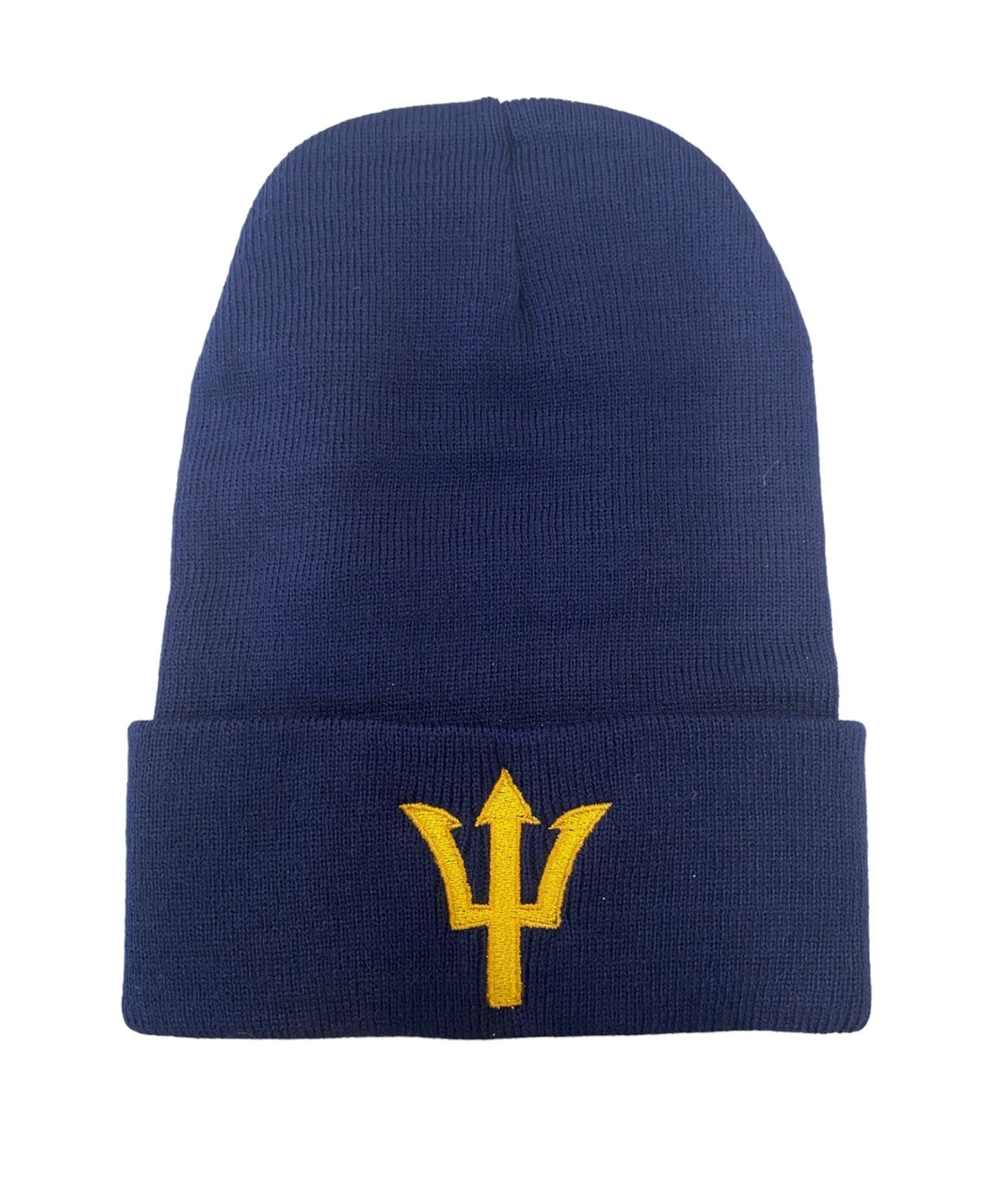 Navy Beanie with Gold Trident - DecalFreakz