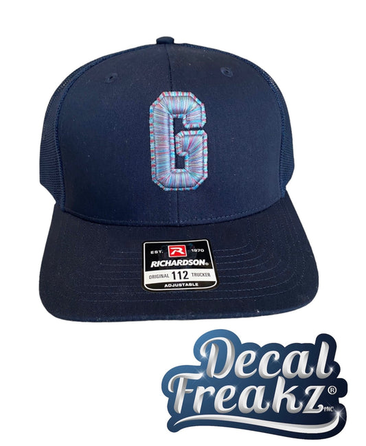 Navy Snapback with Rainbow Embroidered G - DecalFreakz