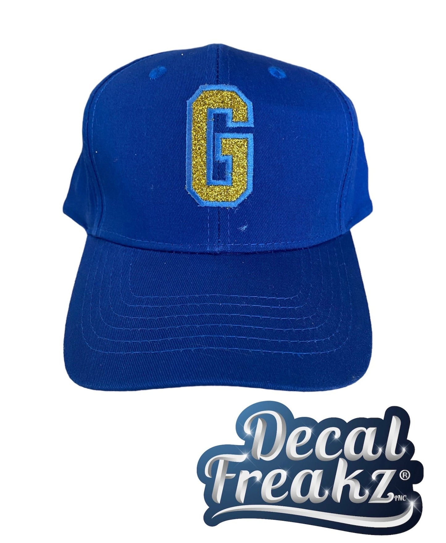 Royal Blue Glitter G Hat - DecalFreakz