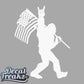 Sasquatch Rock on American Flag Bigfoot Decal – Solid White - DecalFreakz
