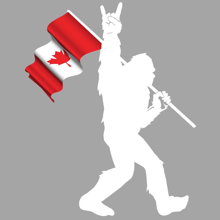 Sasquatch Rock on Canadian Flag Bigfoot Decal - DecalFreakz