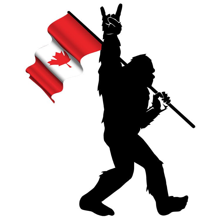 Sasquatch Rock on Canadian Flag Bigfoot Decal - DecalFreakz