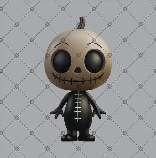 Skeleton Pumpkin Character Sticker - DecalFreakz