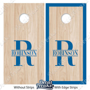 Split Last Name Cornhole Decal set - DecalFreakz