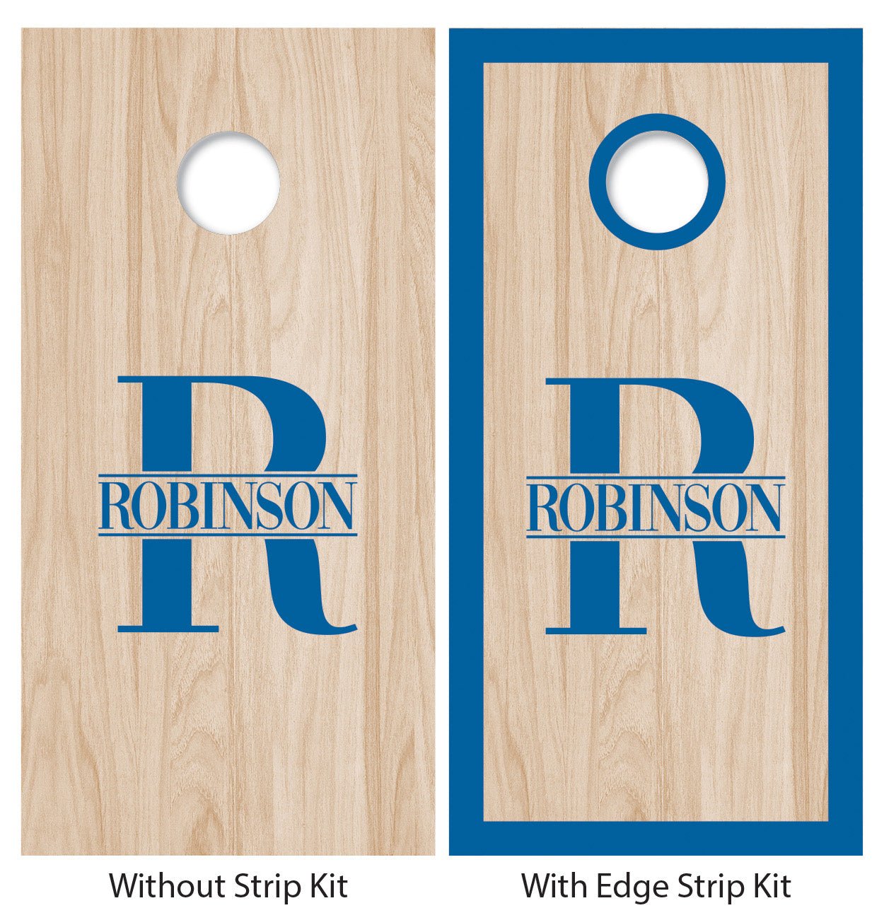 Split Last Name Cornhole Decal set - DecalFreakz