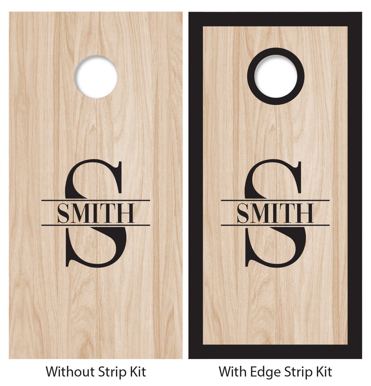 Split Last Name Cornhole Decal set - DecalFreakz