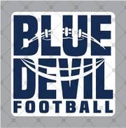 Stacked Blue Devils Football Sticker - DecalFreakz