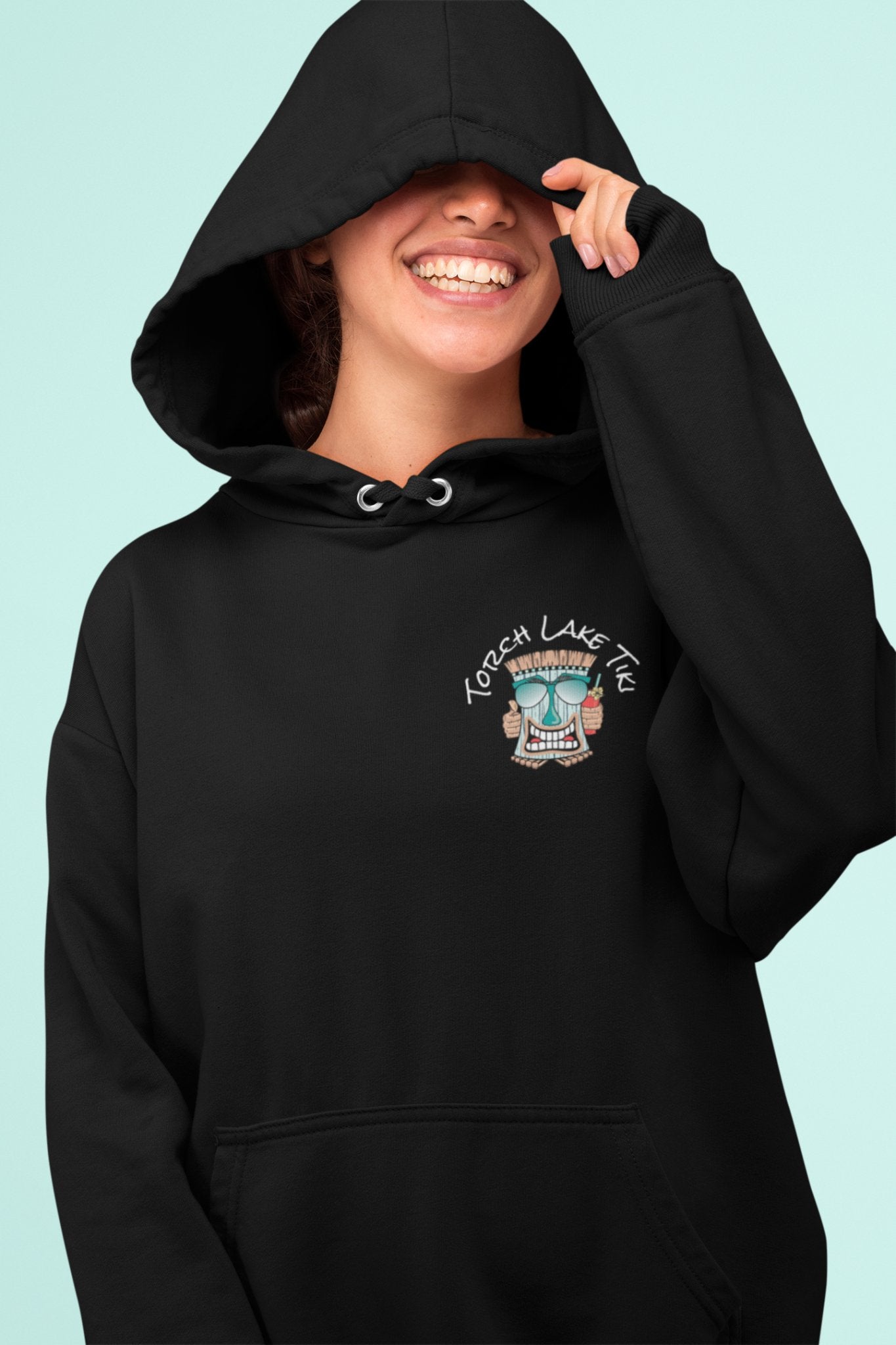 Torch Lake Tiki Hooded Sweatshirt - DecalFreakz