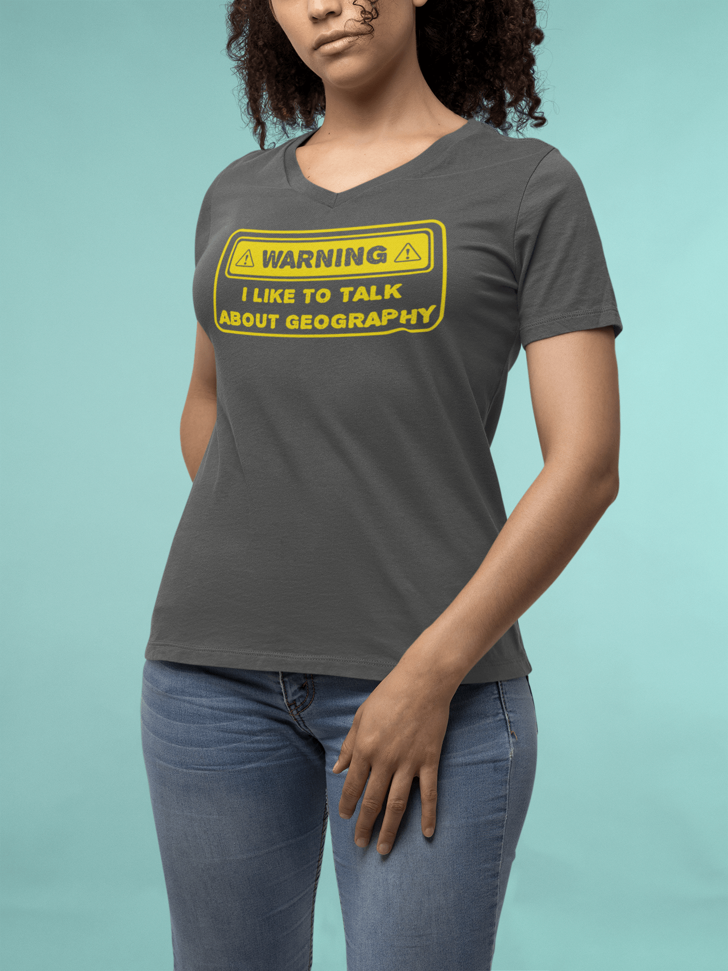 Warning T-Shirt v - neck - DecalFreakz