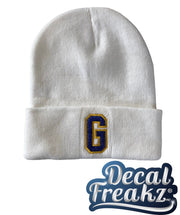 White Gaylord Glitter G Beanie - DecalFreakz