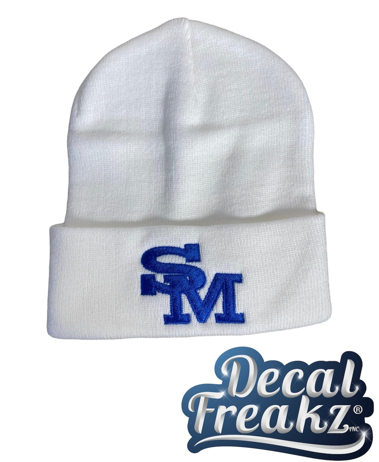 White SM St. Mary's Beanie - DecalFreakz