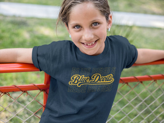 Youth Blue Devils Stacked - T-Shirt - DecalFreakz